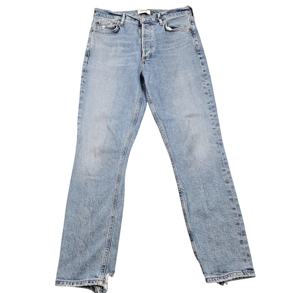 AGOLDE Nico Jeans Womens 28 Light Wash High Rise‎ Straight Distressed 29x26.5